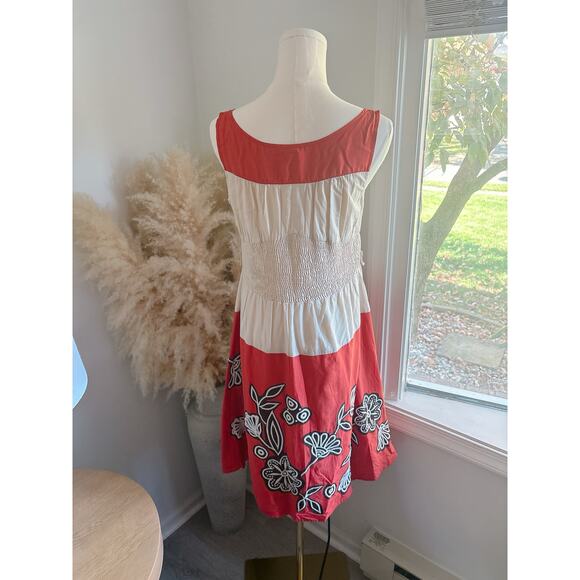 Anthropologie Lithe Luce Della Luna Embroidered Floral Dress Size 4 Retro 70s - Picture 7 of 10